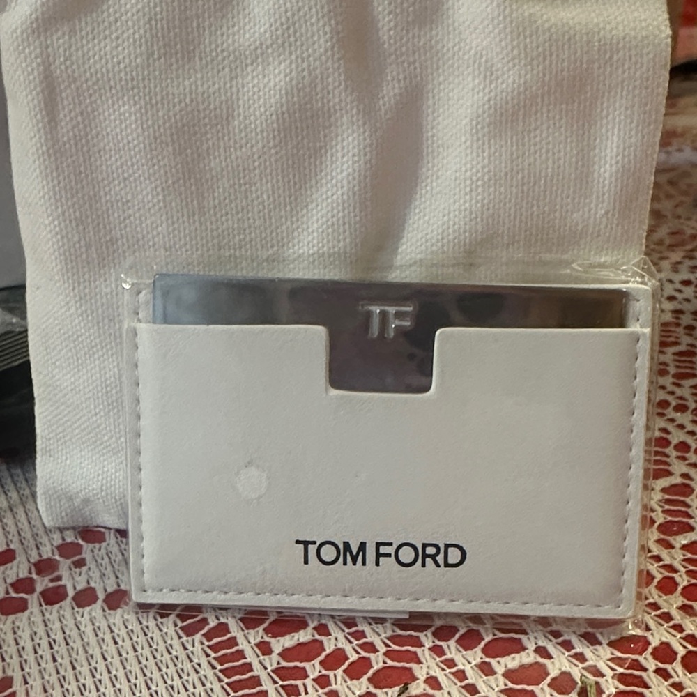 Tom Ford White and Silver Card Holder